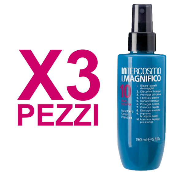 INTERCOSMO Kit Il Magnifico 10 Maschera Spray Intensiva 150ml 3 Pezzi