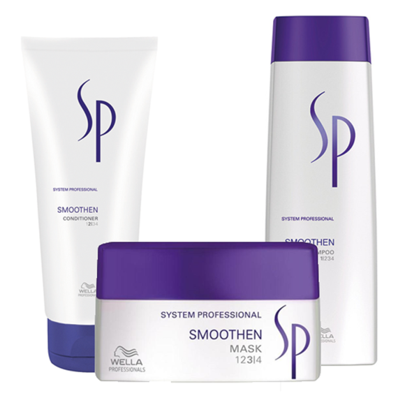 WELLA SYSTEM PROFESSIONAL Kit Smoothen Shampoo 250ml + Balsamo 200ml + Mask 200ml