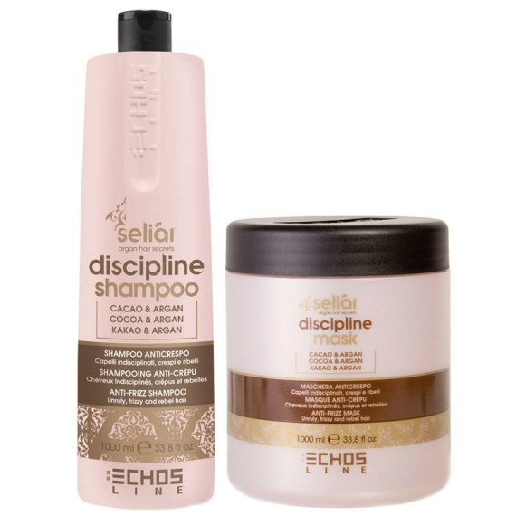 ECHOSLINE Kit Seliàr Discipline Shampoo Anticrespo + Maschera Anticrespo 1000ml