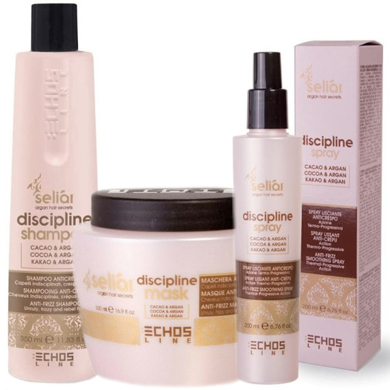 ECHOSLINE Kit Seliàr Discipline Shampoo 350ml + Maschera 500ml + Spray 200ml