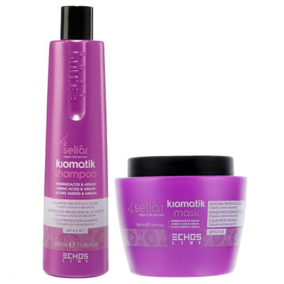 ECHOSLINE Kit Seliàr Kromatik Shampoo 350ml + Mask 500ml Capelli Colorati