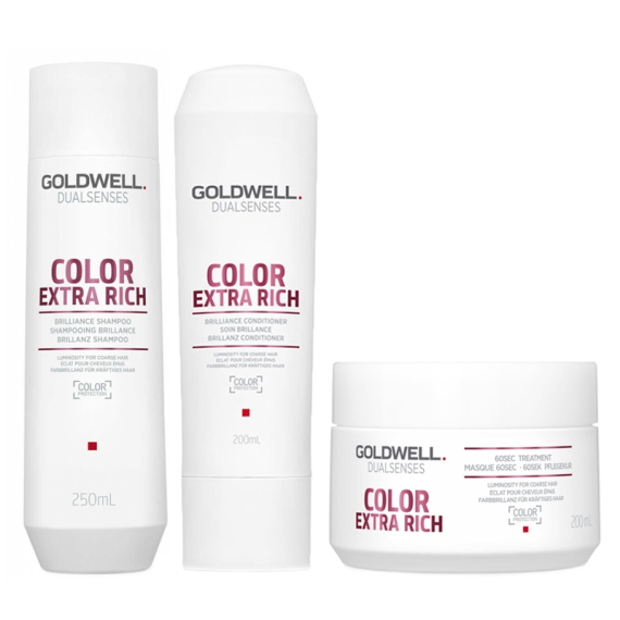 GOLDWELL Kit DS Color Extra Rich Brillance Shampoo + Conditioner + Treatment