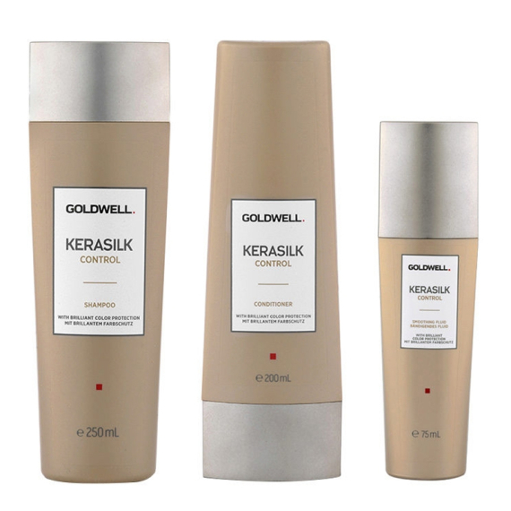 GOLDWELL KIT KERASILK Control Shampoo 250ml + Conditioner 200ml + Fluid 75ml