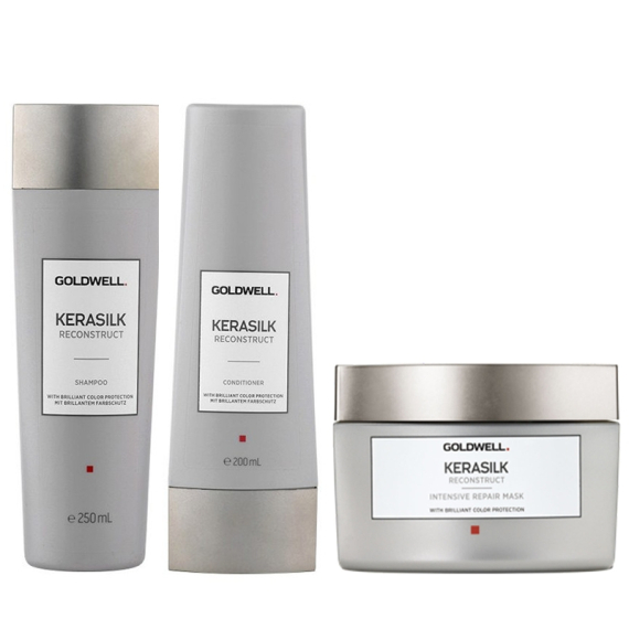 GOLDWELL KIT KERASILK Reconstruct Shampoo 250ml + Conditioner 200ml + Mask 200ml