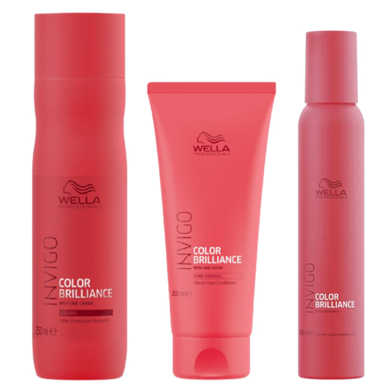 WELLA Kit Invigo Color Brilliance Capelli Spessi Shampoo 250ml + Conditioner 200ml + Conditioning Mousse 200ml