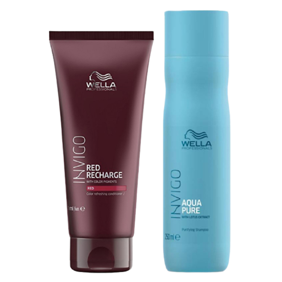 WELLA Kit Invigo Red Recharge Color Conditioner Red  200ml + Aqua Pure Shampoo Purificante 250ml