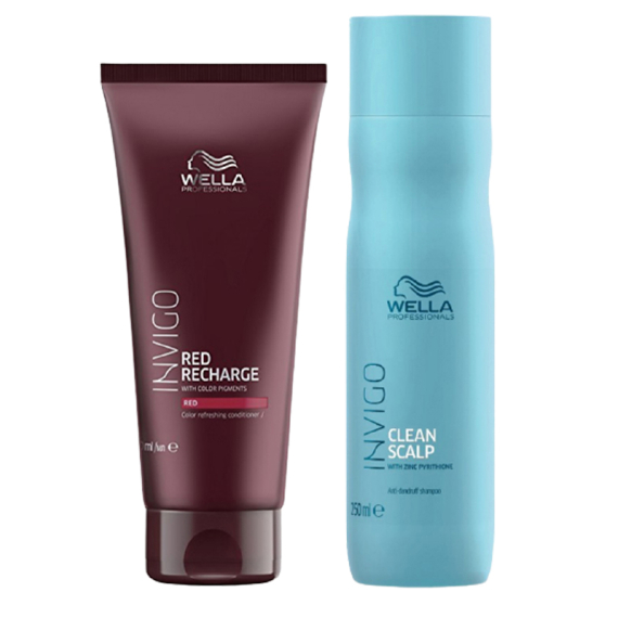 WELLA Kit Invigo Red Recharge Color Refreshing Conditioner Red 200ml + Clean Scalp Shampoo 250ml