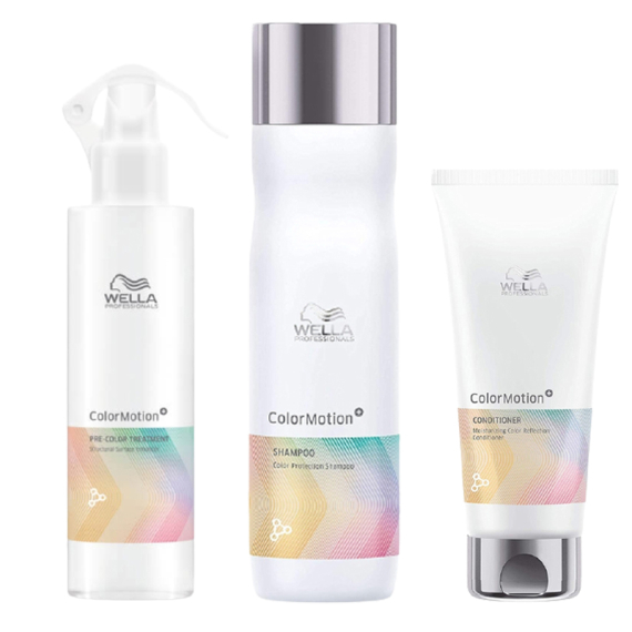 WELLA Kit ColorMotion Pre Color Treatment 185ml + Shampoo 250ml + Conditioner 200ml