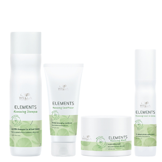 WELLA Kit Elements Renewing Shampoo 250ml + Conditioner 200ml +  Mask 150ml + Leave-In Spray 150ml