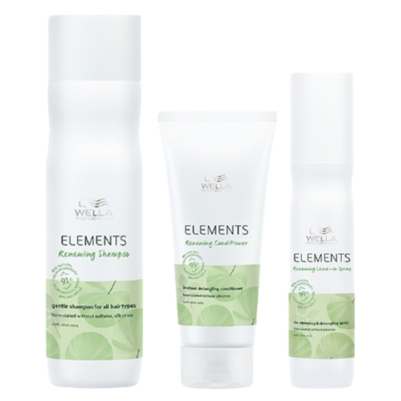 WELLA Kit Elements Renewing Shampoo 250ml +  Conditioner 200ml + Leave-In Spray 150ml