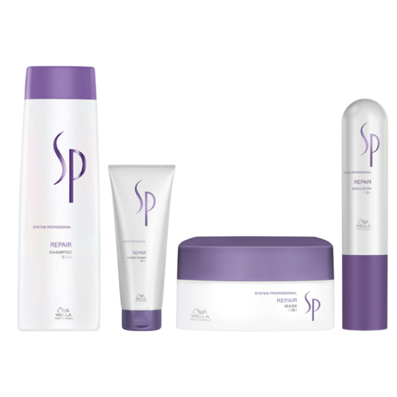 WELLA SYSTEM PROFESSIONAL Kit Repair Shampoo 250ml + Balsamo 200ml + Mask 200ml + Emulsion 50ml