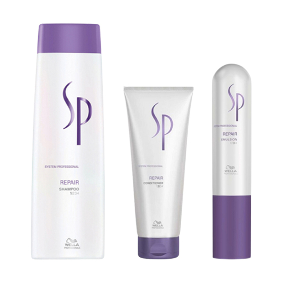WELLA SYSTEM PROFESSIONAL Kit Repair Shampoo 250ml + Balsamo 200ml + Emulsion 50ml