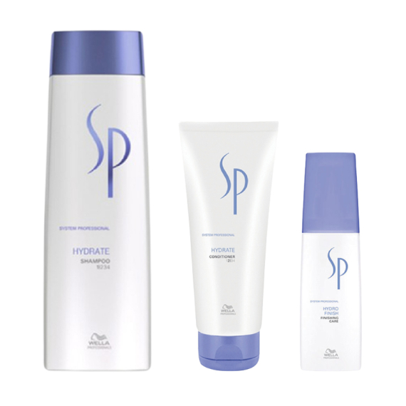 WELLA SYSTEM PROFESSIONAL Kit Hydrate Shampoo 250ml +  Balsamo 200ml + Finish 125ml