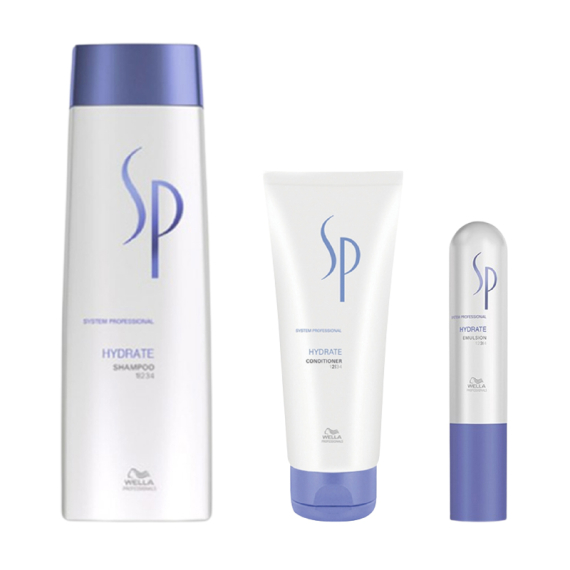 WELLA SYSTEM PROFESSIONAL Kit Hydrate Shampoo 250ml + Balsamo 200ml + Emulsion 50ml