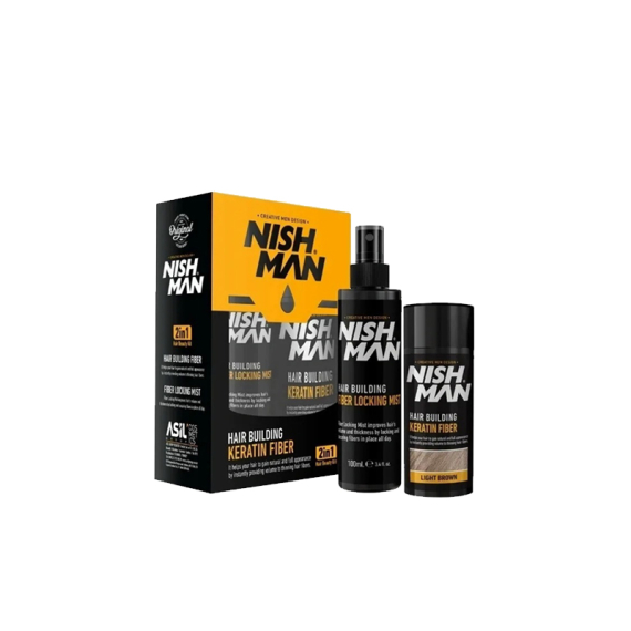 NISHMAN keratin Fiber - Light Brown - 2 in 1 - 100m