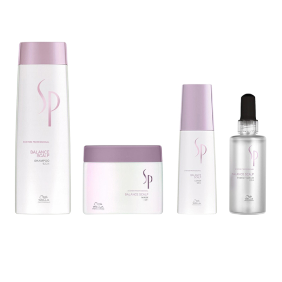WELLA SYSTEM PROFESSIONAL Kit Balance Scalp Shampoo 250ml + Mask 400ml + Scalp Lotion 125ml + Energy Serum 100ml