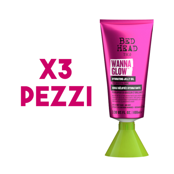 TIGI Kit Bed Head Wanna Glow Hydrating Jelly Oil 3 Pezzi x 100ml