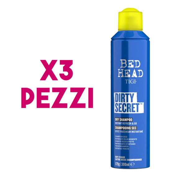 TIGI Kit Bed Head Dirty Secret Dry Shampoo 3 Pezzi x 300ml