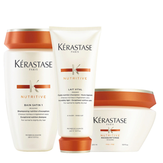 KERASTASE Kit Nutritive Satin 1 Shampoo 250ml + Lait Vital 200ml + Mask Capelli Fini 200ml