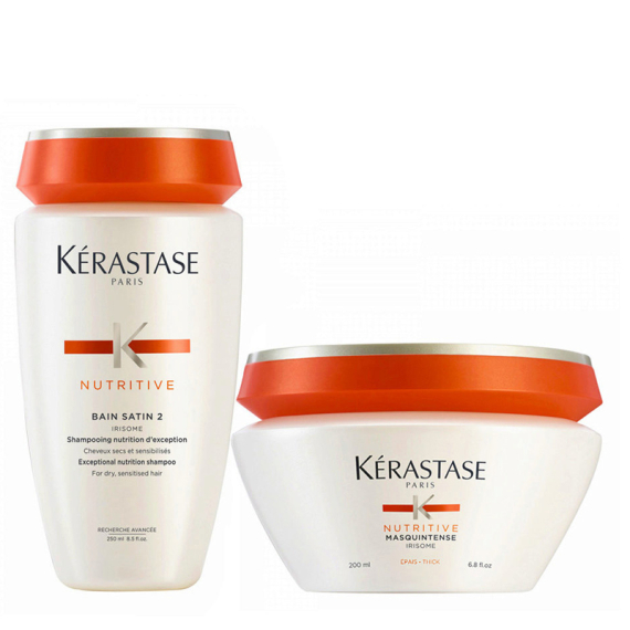 KERASTASE Kit Nutritive Bain Satin 2 Shampoo 250ml + Masquintense Capelli Grossi 200ml
