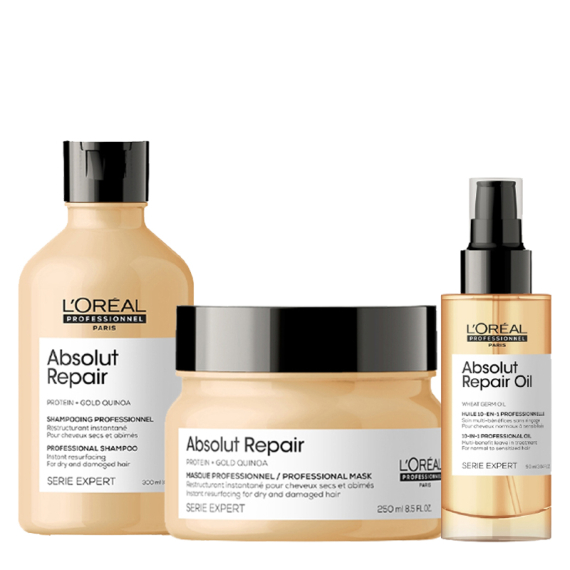 L'OREAL Kit Serie Expert Absolut Repair Shampoo 300ml +  Masque 250ml + Oil 90ml