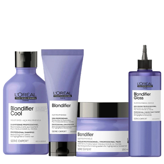 L'OREAL Kit Serie Expert Blondifier Cool Shampoo 300ml + Conditioner 200ml + Masque 250ml + Gloss 400ml