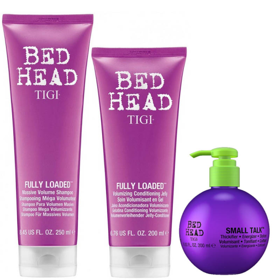 TIGI Bed Head Fully Loaded Shampoo 250ml + Balsamo 200ml + Small Talk 240ml