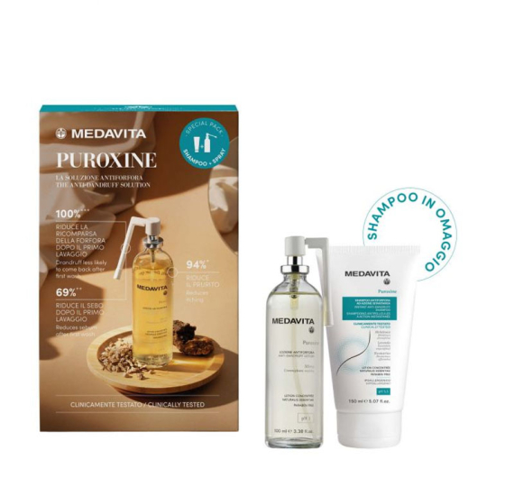 MEDAVITA Puroxine Anti-Dandruff 100ml+ Shampoo 150ml