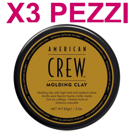 AMERICAN CREW Kit Cera Molding Clay 3 Pezzi x 85gr