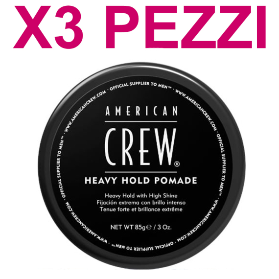 AMERICAN CREW Kit Cera Heavy Hold Pomade 3 Pezzi x 85gr