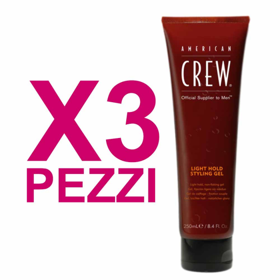 AMERICAN CREW Kit Light Hold Styling Gel 250ml 3 Pezzi