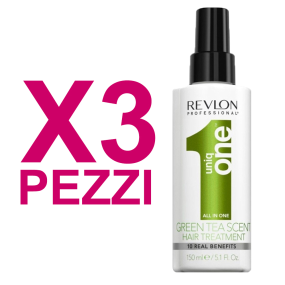 UNIQ ONE Kit All In One Hair Treatment Green Tea 3 Pezzi x 150ml