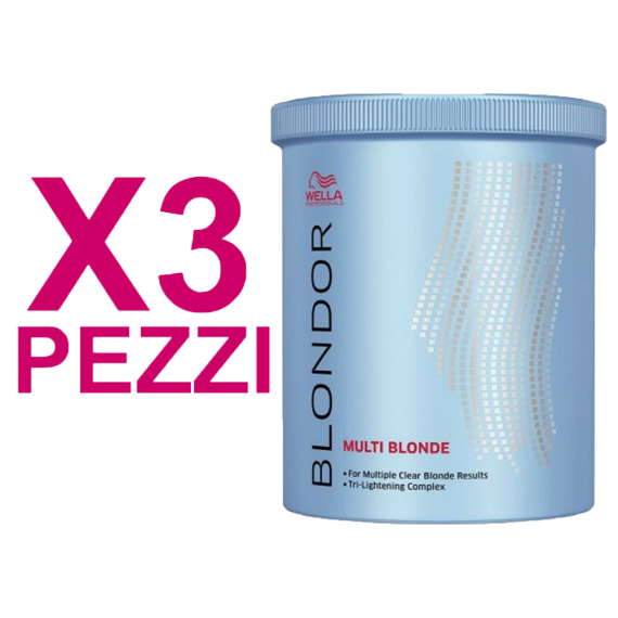 WELLA Kit Blondor Multi Blonde Decolorante In Polvere 800gr 3 Pezzi