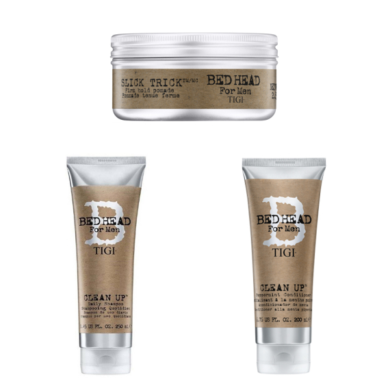 TIGI Kit Bed Head Clean Up Shampoo 250ml + Balsamo 200ml + Slick Trick 75gr