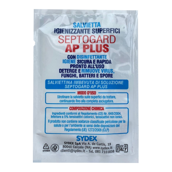 SYDEX Septogard AP Plus Salvietta Igienizzante Superfici Confezione 10 Pezzi