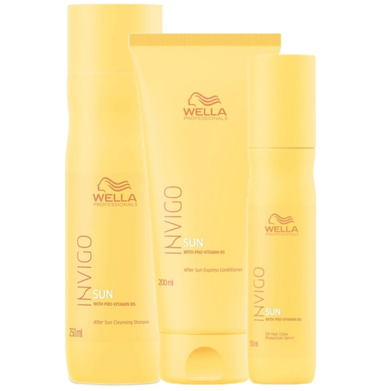 WELLA Kit Invigo Sun Shampoo 250ml + Conditioner 200ml + Spray Protezione UV 150ml