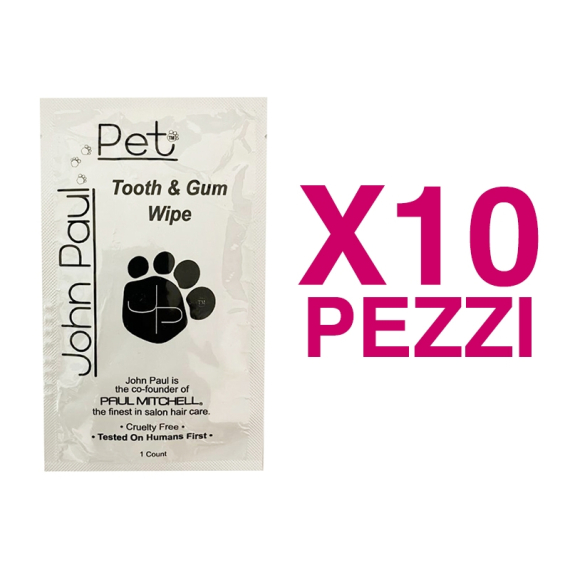 JOHN PAUL PET Tooth & Gum Wipe Salvietta Denti e Gengive 10 Pezzi