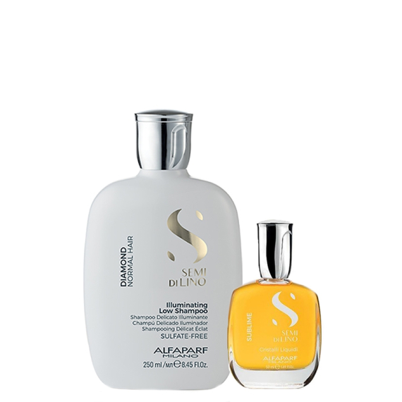 ALFAPARF Kit Semi Di Lino Illuminating Low Shampoo 250ml + Cristalli 30ml