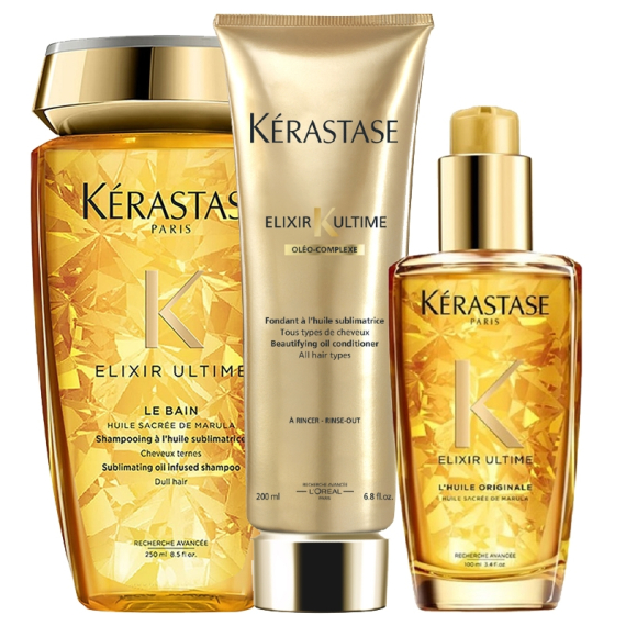 KERASTASE Kit Elixir Ultime Le Bain 250ml + Le fondant 200ml + L'Huile 100ml