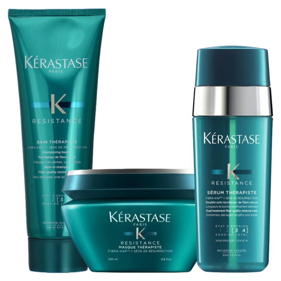 KERASTASE Kit Resistance Bain Therapiste 250ml + Masque Therapiste + Serum 30ml