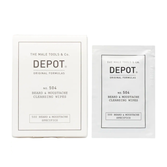 DEPOT no.504 Beard & Moustache Cleansing Wipes 12x Salviette