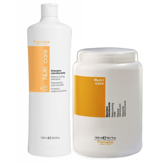 FANOLA Kit Shampoo Ristrutturante 1000ml + Maschera Ristrutturante 1500ml