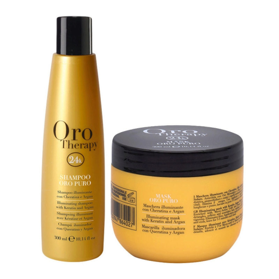 FANOLA Kit Oro Puro Shampoo Illuminante 300ml + Maschera Illuminante 300ml