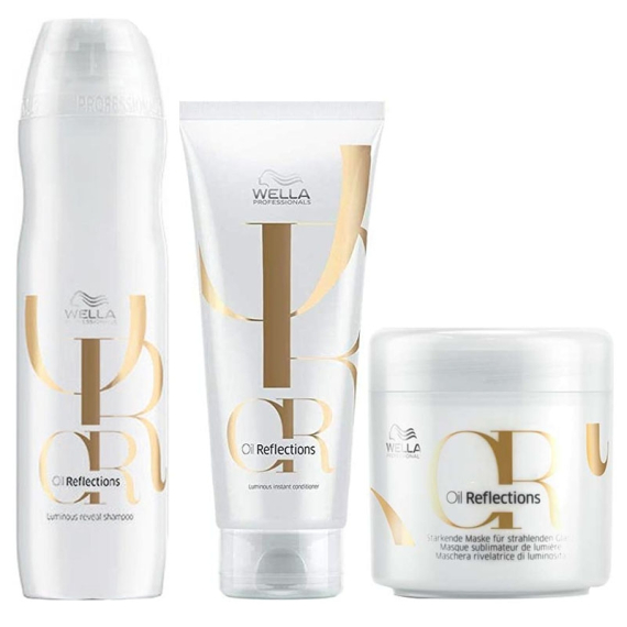 WELLA Kit Oil Reflections Shampoo 250ml + Maschera 150ml + Conditioner 200ml