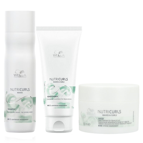 WELLA Kit Nutricurls Waves Shampoo 250ml + Mask 150ml + Conditioner 250ml