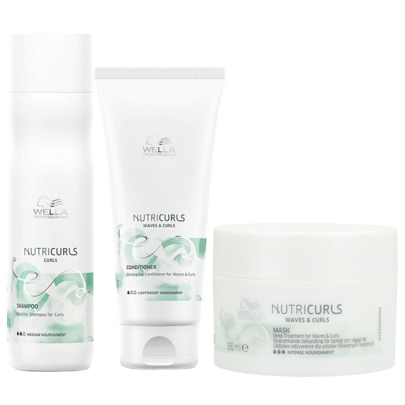 WELLA Kit Nutricurls Curls Shampoo 250ml + Mask 150ml + Conditioner 250ml
