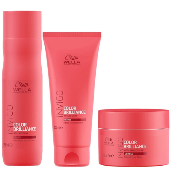 WELLA Kit Invigo Color Brilliance Capelli Spessi Shampoo 250ml + Maschera 150ml + Conditioner 200ml
