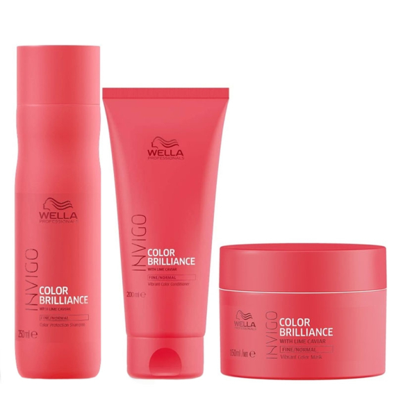 WELLA Kit Invigo Color Brilliance Capelli Sottili Shampoo 250ml + Maschera 150ml + Conditioner 200ml