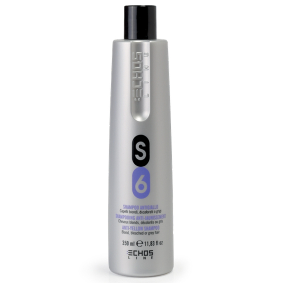 ECHOSLINE S6 Shampoo Antigiallo - Capelli Biondi, Decolorati o Grigi 350ml