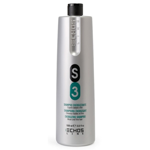 ECHOSLINE S3 Shampoo Energizzante - Capelli Deboli e Fini 1000ml